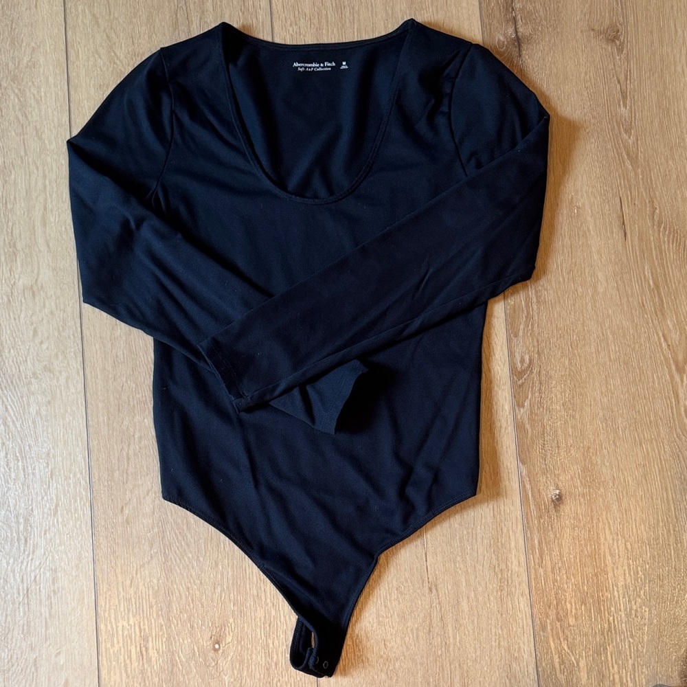 Abercrombie and Fitch solid black Long Sleeve Bodysuit